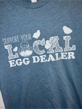 Bella Canvas Heather Blue "Support Your Local Egg Dealer" Short Sleeve Tee